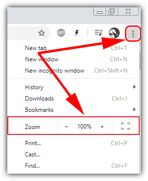 Chrome zoom (scaling) option
